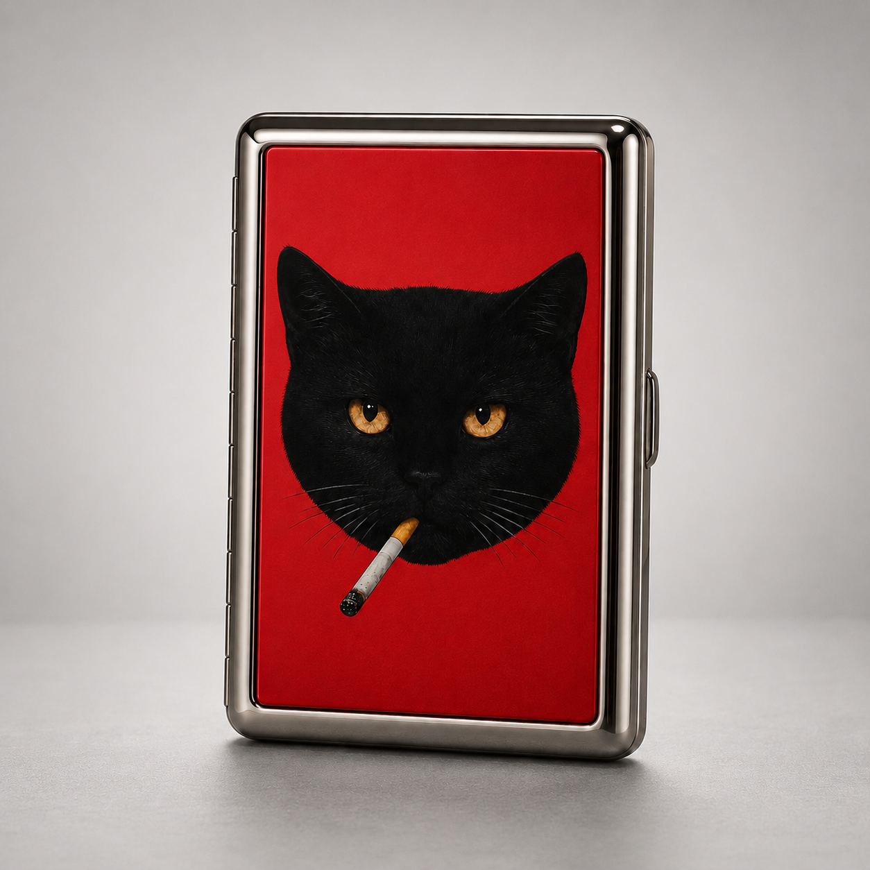 Crimson Feline Chrome Wallet