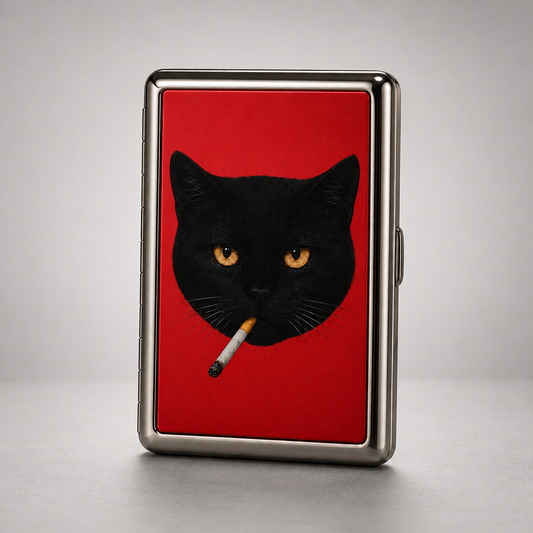 Crimson Feline Chrome Wallet